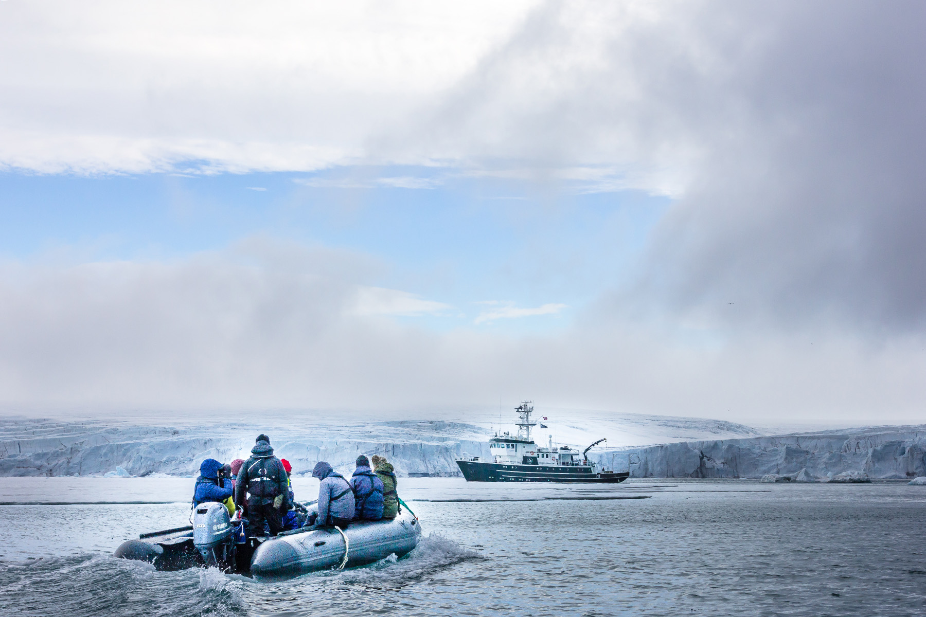 Zodiac cruise Arctic expedition Svalbard ice and wildlife
